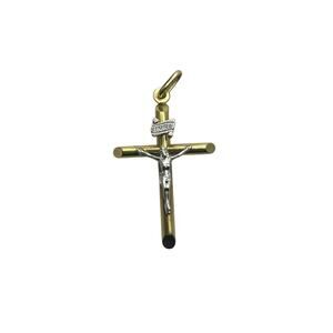 14K Two-tone Crucifix Pendant (9628)